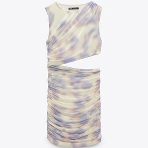 ZARA Women’s Cut Out Printed Tulle Dress Size M NWT - New Women | Color: Purple